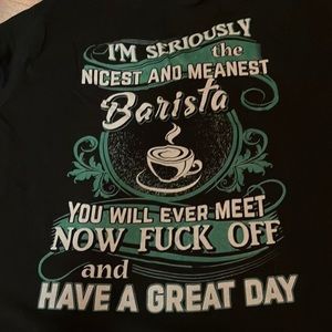 Graphic barista tee